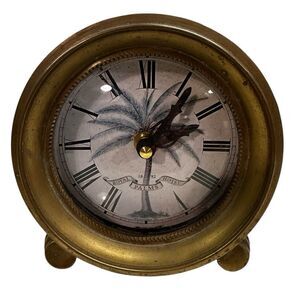 Ernest Hemingway 1892 Royal Palms Hotel Desktop Table Brass Clock